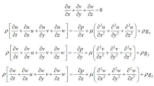Ecuaciones de Navier-Stokes.